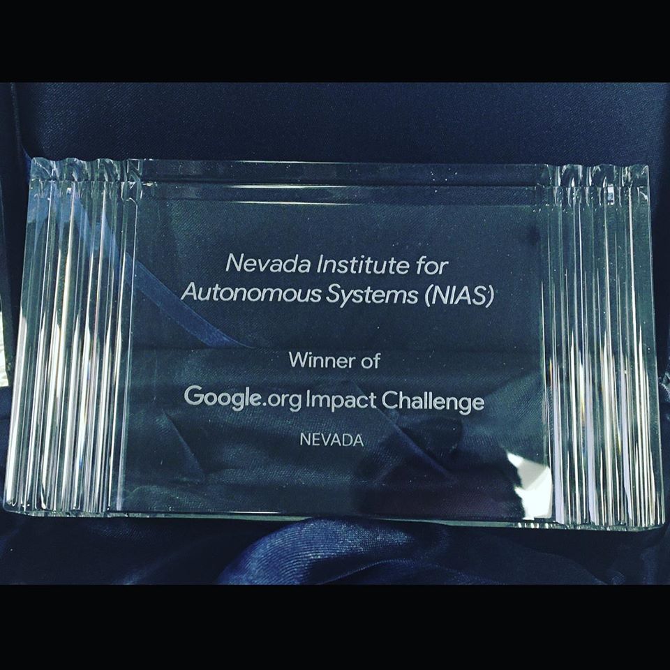 #NIAS is honored to receive the #Google Impact Challenge #Nevada Award for its innovative workforce development program - ARISE! Let’s inspire change across the state by introducing #STEM to young adults and give them access to the Autonomous Systems industry! #bethechange
