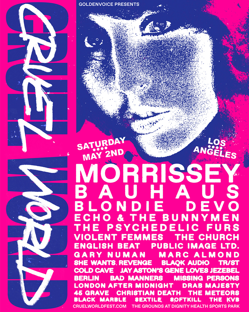 amoebamusic's tweet photo. Want to see @officialmoz, Bauhaus, @BlondieOfficial, @DEVO &amp; LOTS more perform at Cruel World Festival 🖤 in Los Angeles on Saturday, May 2nd?

RT and follow us to win tickets to @cruelworldfest. Winner announced at 6pm. https://t.co/OeIKzGtP7O