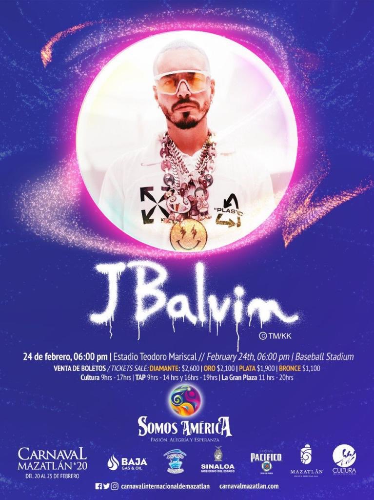 AlaaanIsaacMoJB's tweet photo. No te pierdas a @jbalvin en Mazatlán, la ciudad del Carnaval, el lunes 24 de febrero en el estadio Teodoro Mariscal.  #México  #LaFamiliaMundial
🔥🔥🔥🔥 https://t.co/fHcvR1Xv5w