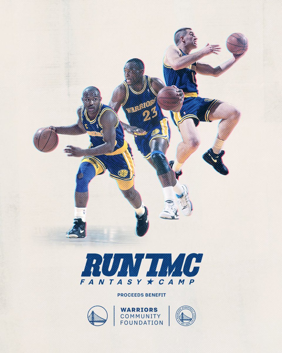 #DubNation, LET'S HOOP

Tim, Chris, and I are challenging you to compete with us at this year's Run TMC Fantasy Camp March 27-28 in Oakland » more information  go to gswacademy.com