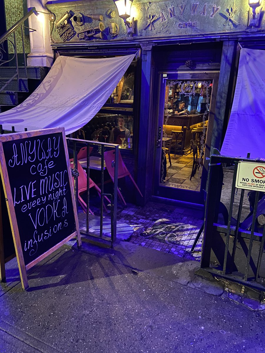 7stringBen's tweet photo. #tonightsoffice the chic and wonderful @AnywayCafe (2nd ave, Manhattan!) with maestro Dallas Vietty 8-11 #gypsyjazz #balkan and who knows what else! https://t.co/Gd4cwinYXZ