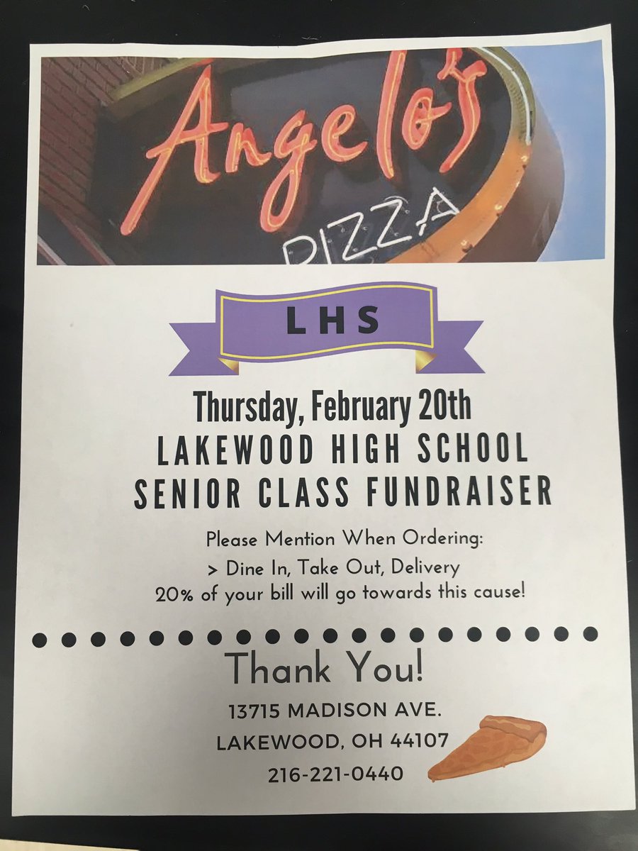 2020LHSClass's tweet image. Hey LHS seniors 👋 
Looking for ways to help fund your prom?
Show this flyer to your friends and family and help spread the word about our Angelos Pizza fundraiser!🍕
(See details in the flyer below)