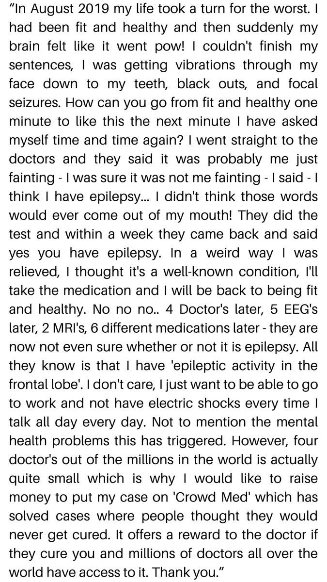 globalepilepsy's tweet photo. “In August 2019 my life took a turn for the worst. I had been fit and healthy and then suddenly my brain felt like it went pow!” https://t.co/Eqg7HGo6yM