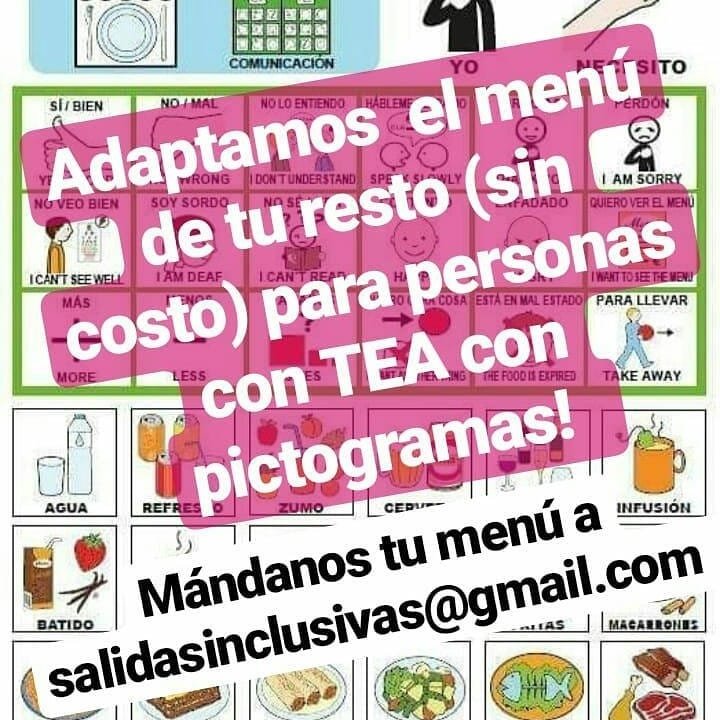 SInclusivas's tweet photo. Si tenes un resto, bar, heladería 🍦que quieras adaptar para personas con TEA escribinos a salidasinclusivas@gmail.com y nosotros nos encargamos!!!! (sin costo).
#salidasinclusivas
#menuinclusivo #menuconpictogramas #TEA #Autismo #Inclusión https://t.co/iy3wYujFqW