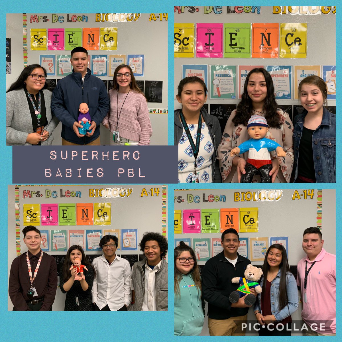 MrsDeLeon26's tweet photo. Superhero baby PBL final product presentation Day 1. A unique way to teach Genetics. Great job Freshmen! #NTOProud #teamECISD #ECISDScienceRocks @newtechodessa https://t.co/z3rg0eTo9o