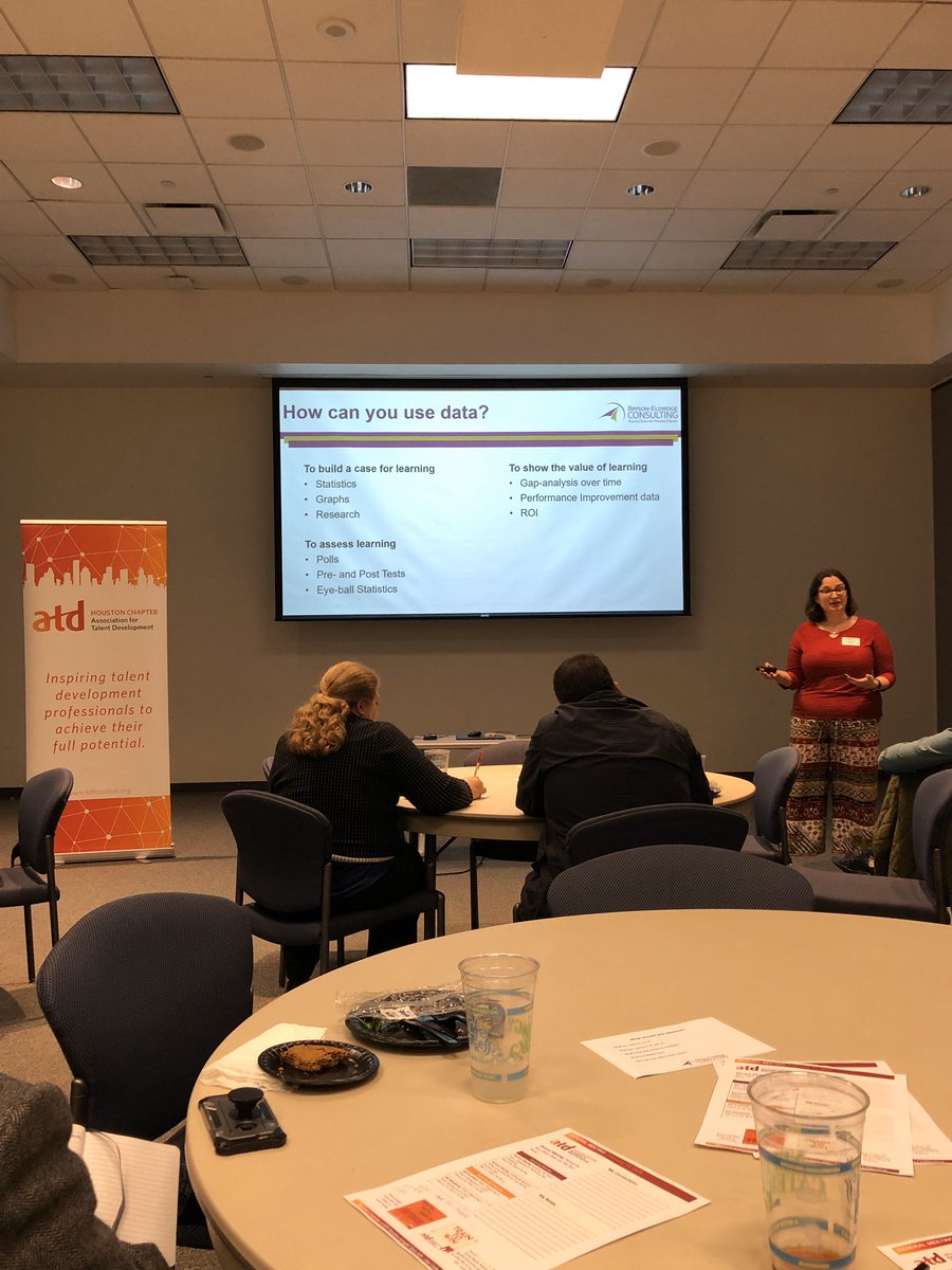 Prezoeller's tweet photo. Enjoying the discussion on how you can use data to show gap analysis and performance improvements.  #ATDHouston chapter meeting. https://t.co/n5CLqGtrbX