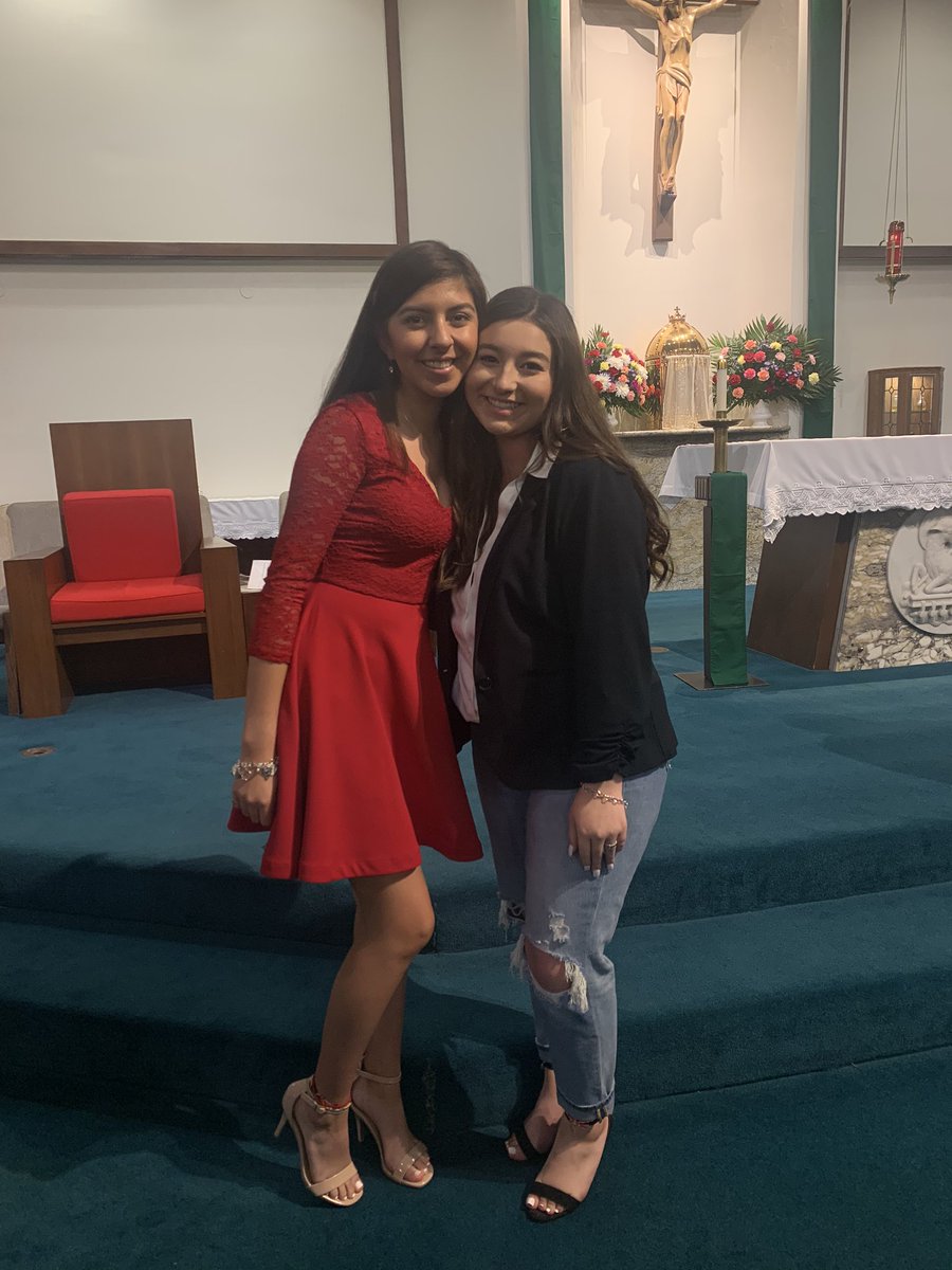 alindsalas's tweet photo. We really out here being confirmed 😳✝️(side note me and Ariana can’t take normal photos) https://t.co/2dkuC1AJMR