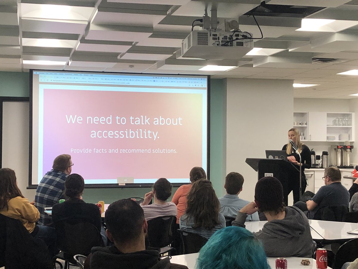 mplsjrdevs's tweet image. Big takeaway from @andreaedstrom:
We need to talk about accessibility, to provide facts and recommend solutions.
#mplsjrdevs #mntech #webaccessibility