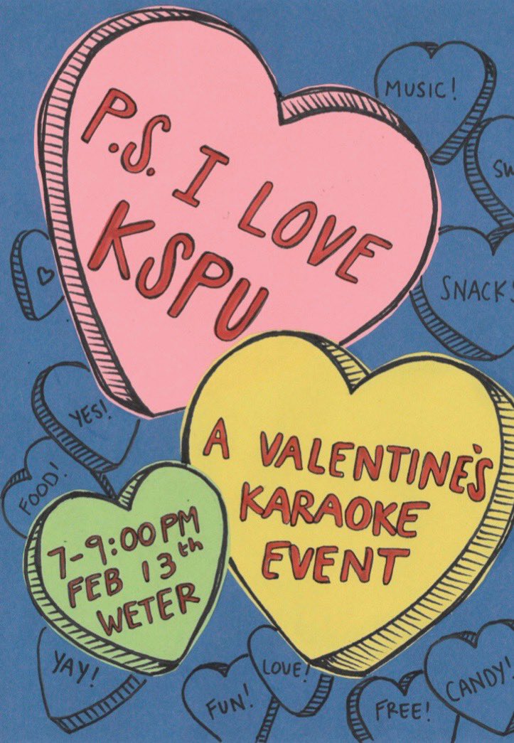 KSPUdotORG's tweet photo. I am a:

⚪️ Man
⚪️ Woman
🔘College Radio Station

Looking for:

⚪️ Men
⚪️ Women
🔘 More songs for the KSPU Valentines event this Thursday in Weter Hall from 7-9 

Hit the link to add your fav V-Day song to our playlist ⬇️⬇️⬇️⬇️
https://t.co/Jdr1Xk1nKB https://t.co/FffuxArtBb