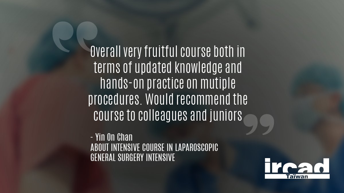 Overall very fruitful course both in terms of updated knowledge and hands-on practice on multiple procedures. Would recommend the course to colleagues and juniors. - Yin On Chan ABOUT INTENSIVE COURSE IN LAPAROSCOPIC GENERAL SURGERY.