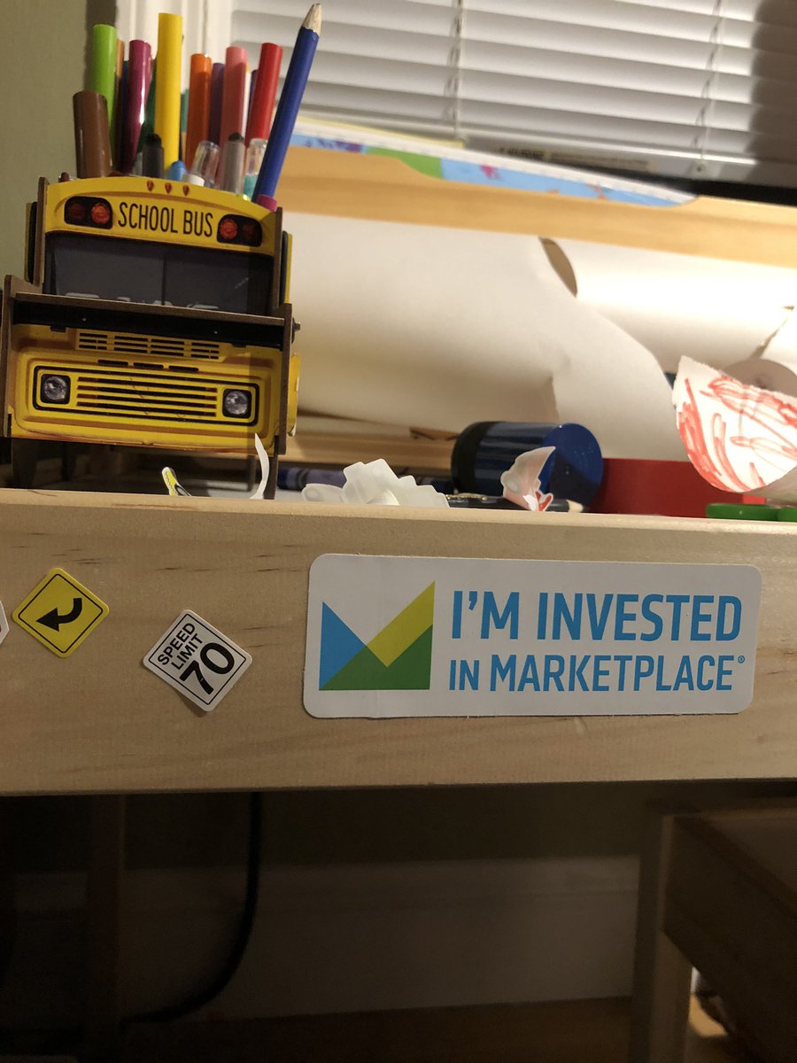 I let my four year old decorate his desk and this happened. <a href="/Marketplace/">Marketplace</a>, you’re killing it with the preschool demo.