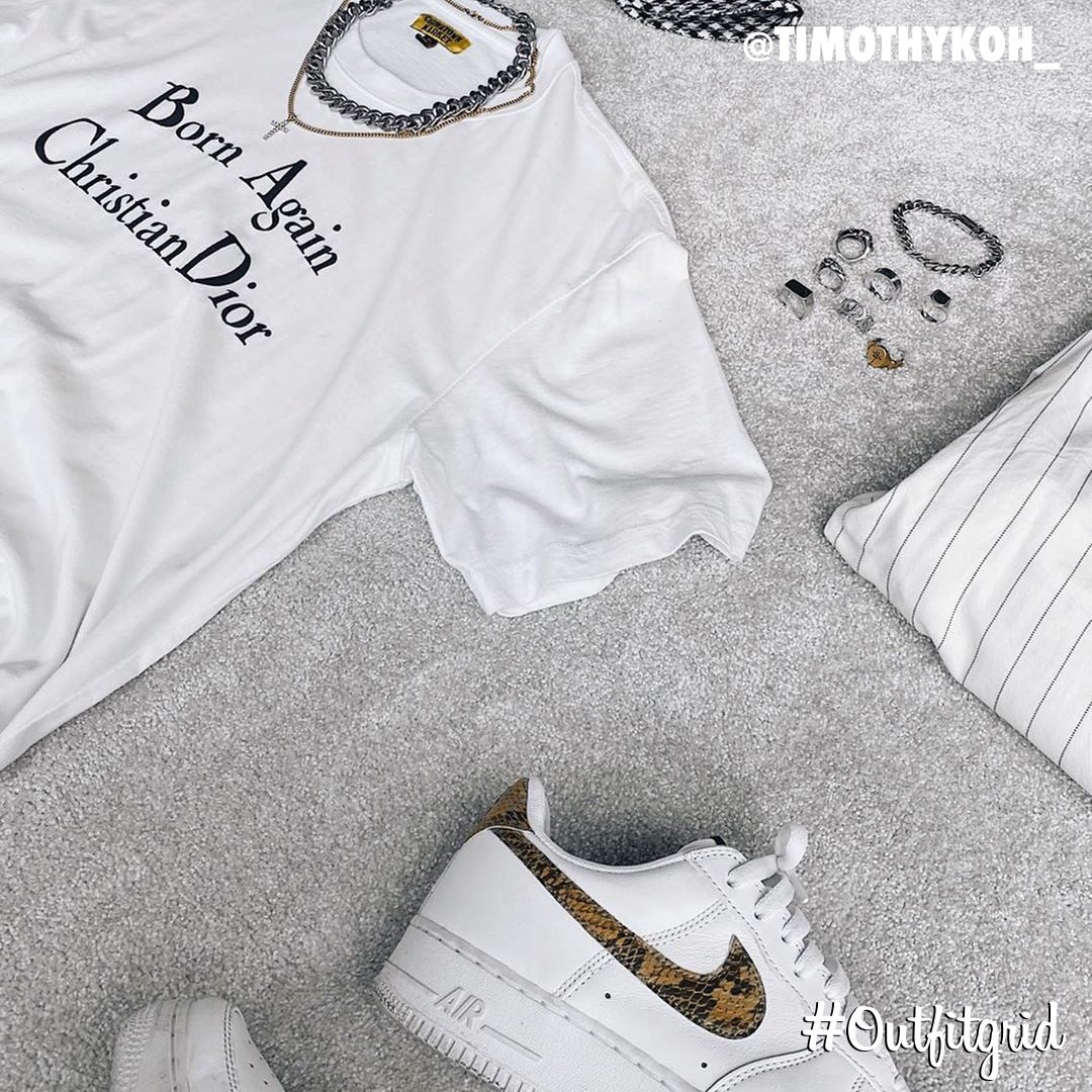 outfitgrid's tweet photo. Today's top #outfitgrid is by @timothykoh_.
▫️ #Stussy #Hat
▫️ #ChinatownMarket #BornAgainChristianDior #Tee
▫️ #OpeningCeremony x #Dickies #Pants
▫️ #Nike #AF1 #Snakeskin
▫️ #Dior #LukeVicious #FrankWilder #MapleCo #Margiela #Jewelry https://t.co/m6iARDfdhF