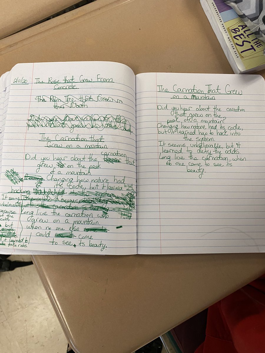 ms_schaffer1's tweet photo. Today, for Text Immersion Tuesday, we wrote next to Tupac’s “The Rose That Grew From Concrete”. These quick write drafts are beyond beautiful 🤩✨📚📖 #BookLove #DalersRead #AndWrite @FHSDalers https://t.co/a5KQceqjiv