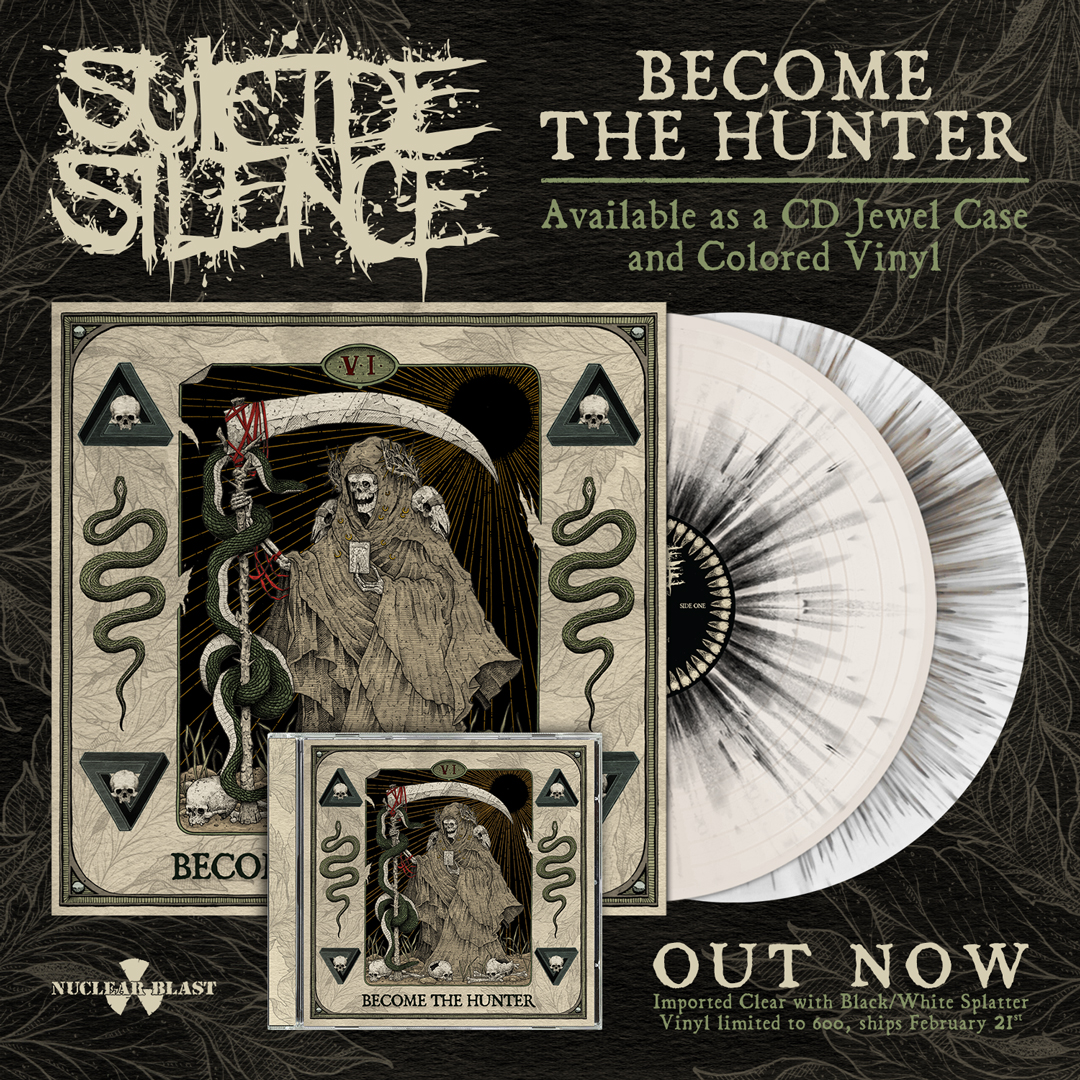 Let us know which version of #BecomeTheHunter you picked up!
Tag your photos with #SuicideSilence 📷🤘

Order: nuclearblast.com/becomethehunter
Merch Bundles: ssarchives.com