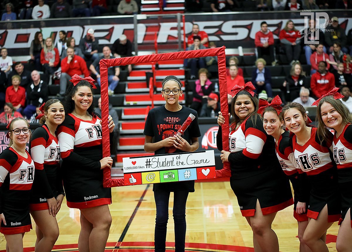 FostoriaCheer's tweet photo. Congratulations Garyana  Overton student of the game . Who will be our next student of the game tomorrow night. https://t.co/KSdtjnt3ND