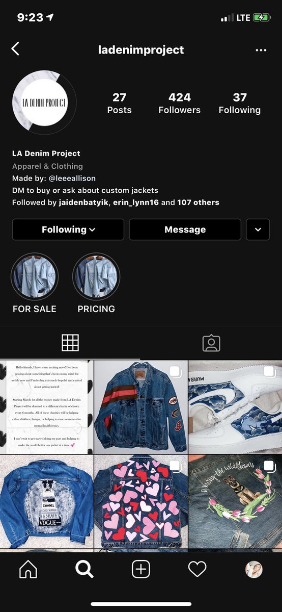 allison11_l's tweet photo. Super excited about this! Go check out LA Denim Project on Instagram and let me know about some great organizations to donate to! https://t.co/p4DTi3geN7