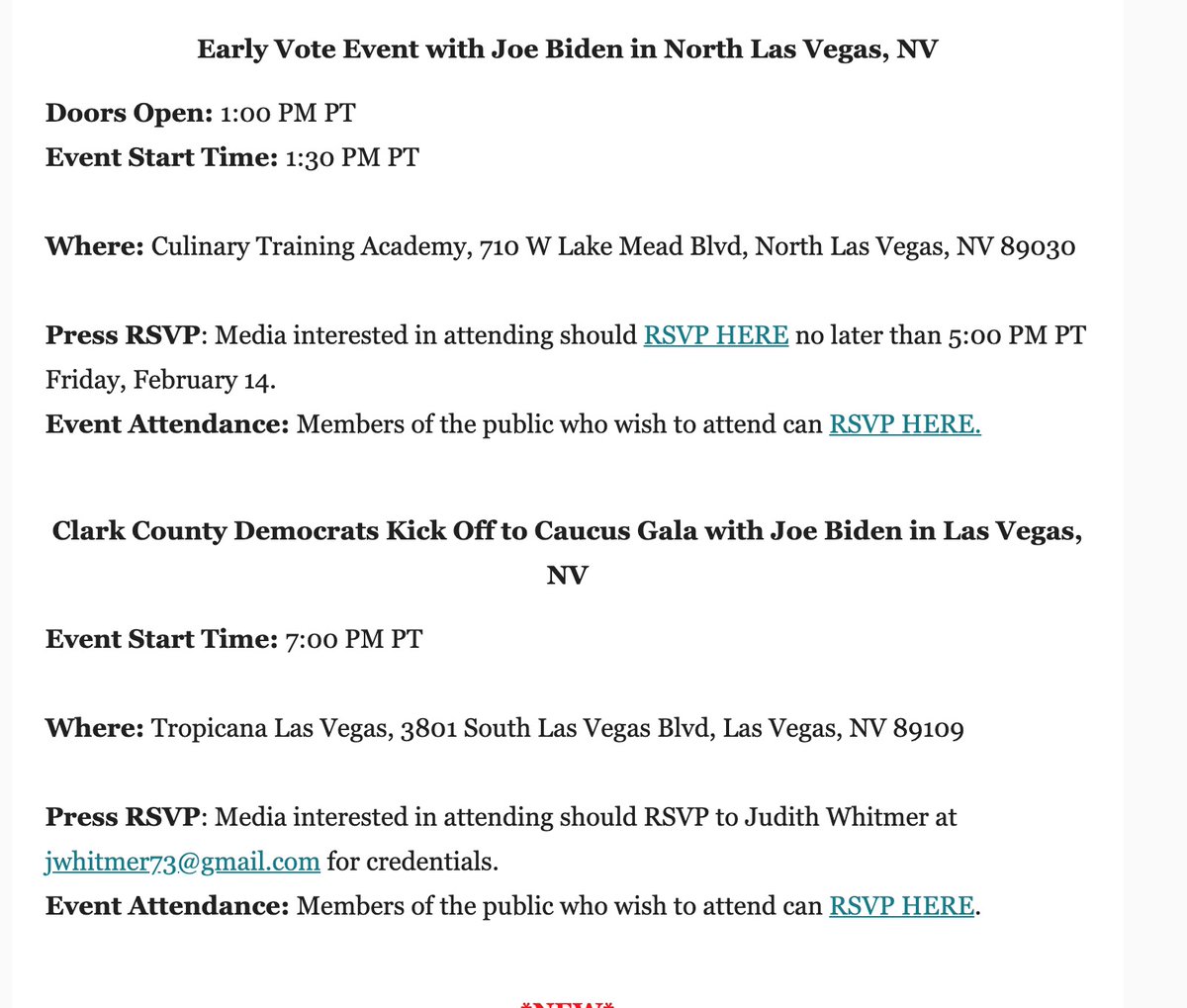 Jon Ralston On Twitter Biden Is All In In Nevada Look At All Of The Events Plus Eric Garcetti Coming Too Note Event At Culinary Union Training Center As Early Vote Starts