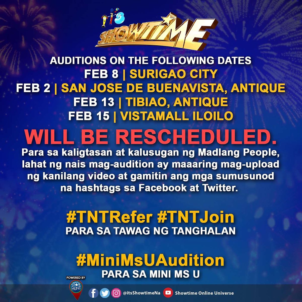 itsShowtimeNa's tweet photo. β Announcement, Madlang People! #ShowtimeAuditions #TNTRefer #TNTJoin #MiniMsUAudition https://t.co/apsjQcmXPF