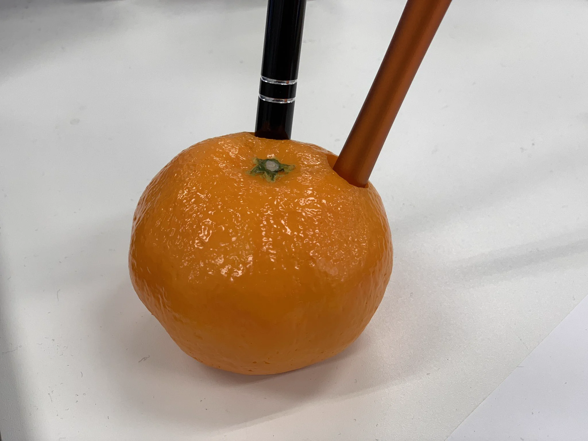 みかんにボールペンを刺してる！？二度見必至の光景が面白すぎる件