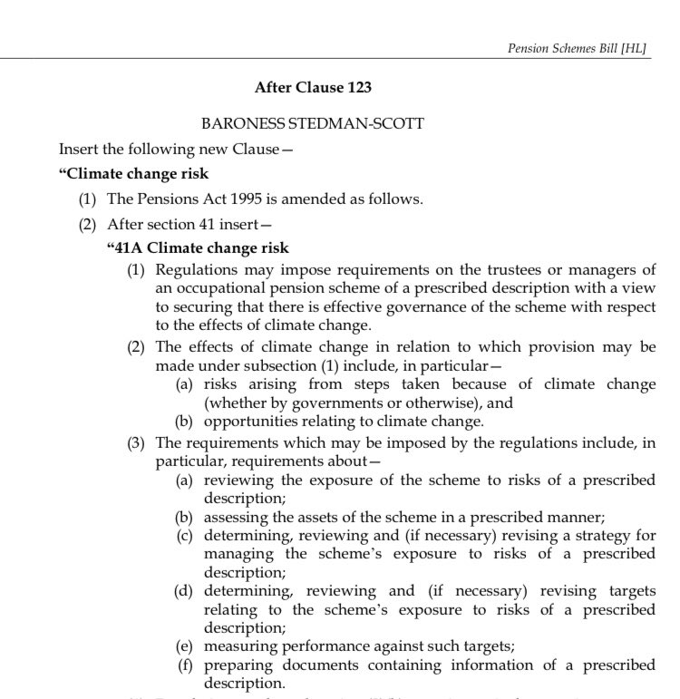 AdrianBoulding's tweet image. Heavy hitting : Government amendments to Pensions Bill will mean the end of greenwashing as we know it. As significant as banning petrol cars and can be implemented much faster