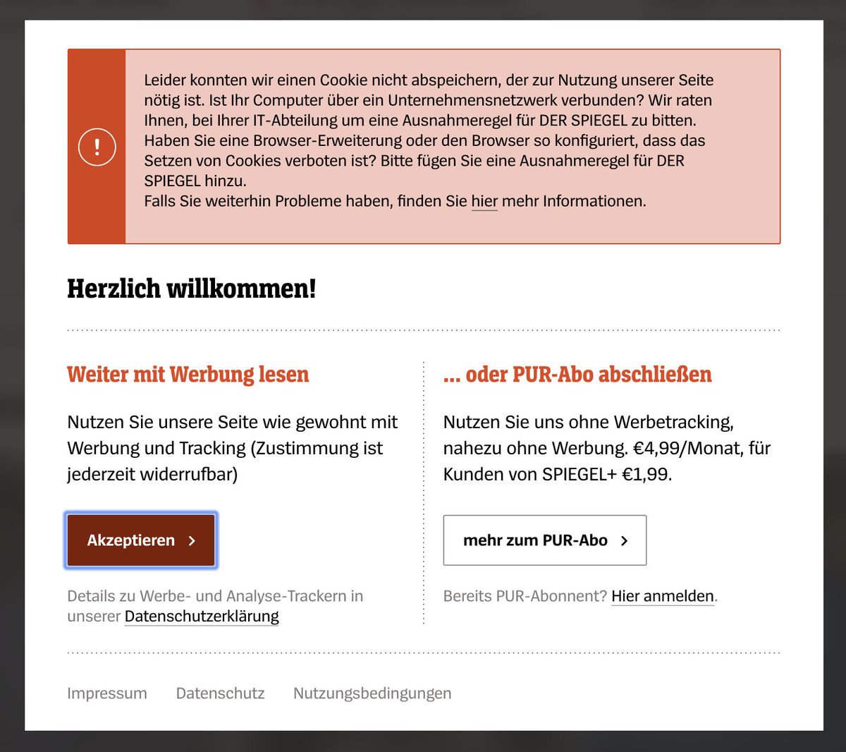 gummipunkt's tweet image. Nach der #Bild ist dann auch #SpiegelOnline tot. Ich lass mich nicht dazu zwingen Websites zu erlauben Ihre Daten auf meinem Rechner abspeichern zu dürfen.