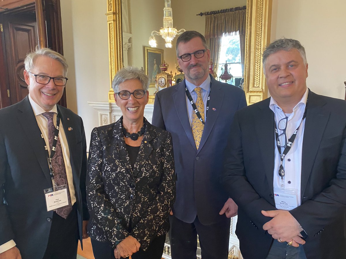 VicGovernor's tweet photo. The #Australia #Canada Economic Leadership Forum brings together leaders to promote trade, investment, collaboration and effective public policy. Welcoming delegates and speakers to Victoria for the 7th Forum 🇦🇺🇨🇦 @auscanforum @Global_Vic https://t.co/S7h4iqjWx3