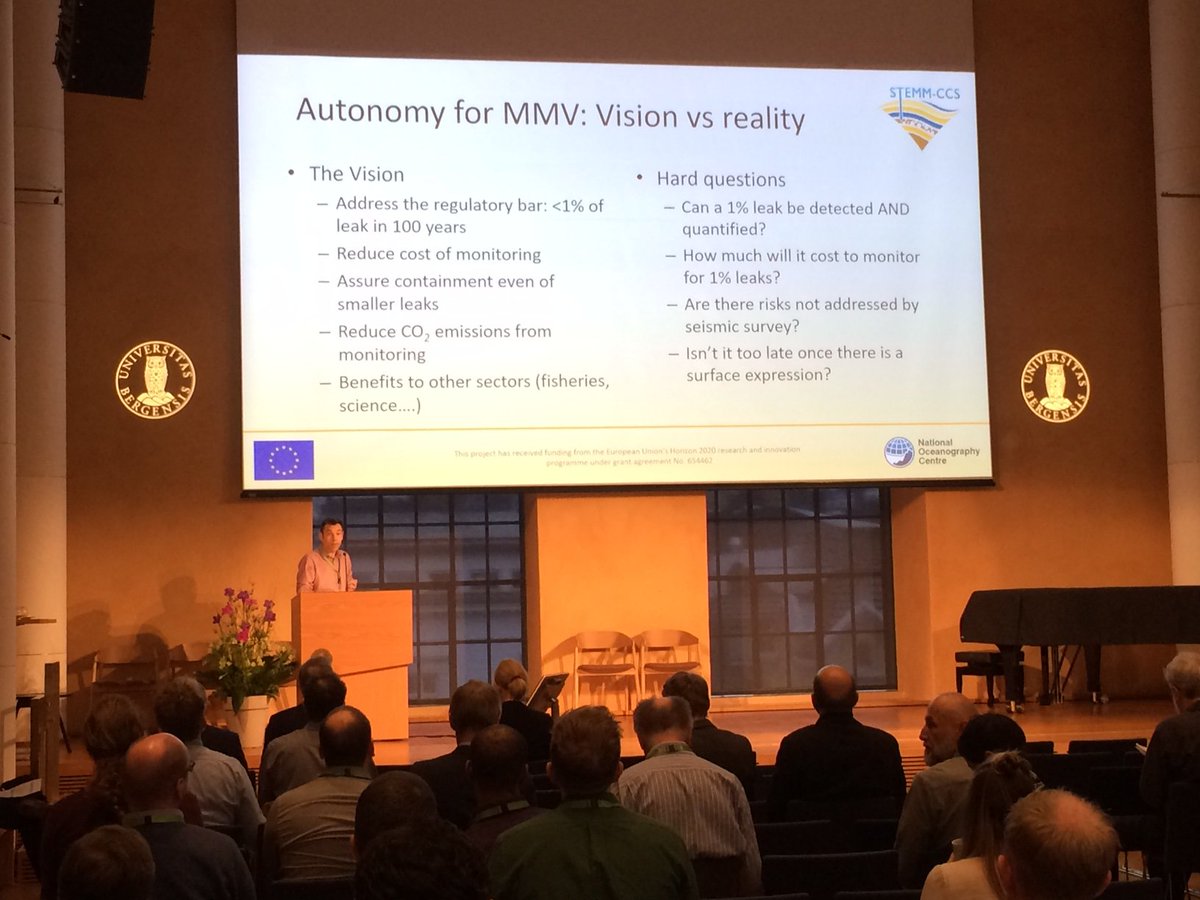 Day 2 of the STEMM-CCS final meeting / <a href="/IEAGHG/">IEAGHG</a> 4th Offshore Geologic CO2 Storage Workshop: <a href="/NOCnews/">National Oceanography Centre</a> Matt Mowlem ponders new methods for autonomous observation of offshore CCS reservoir integrity...