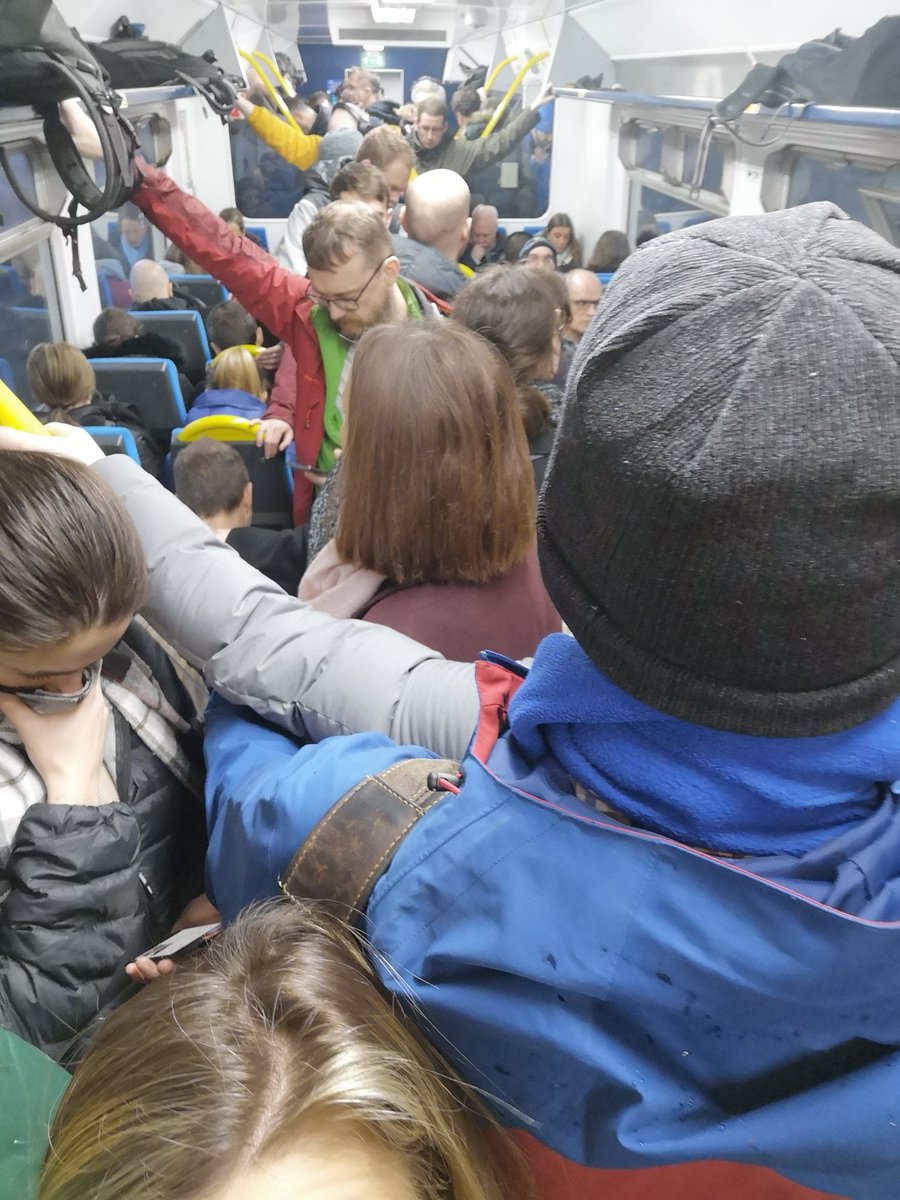 Sarahmb888's tweet photo. Just a casual day trying to get to work on Northern Rail, meanwhile an empty train with double the carriages goes past from Manchester to Sheffield?! Do you care about your passengers at all?!! #northernrail #northernfail @northernassist https://t.co/cA3bJuEYPo