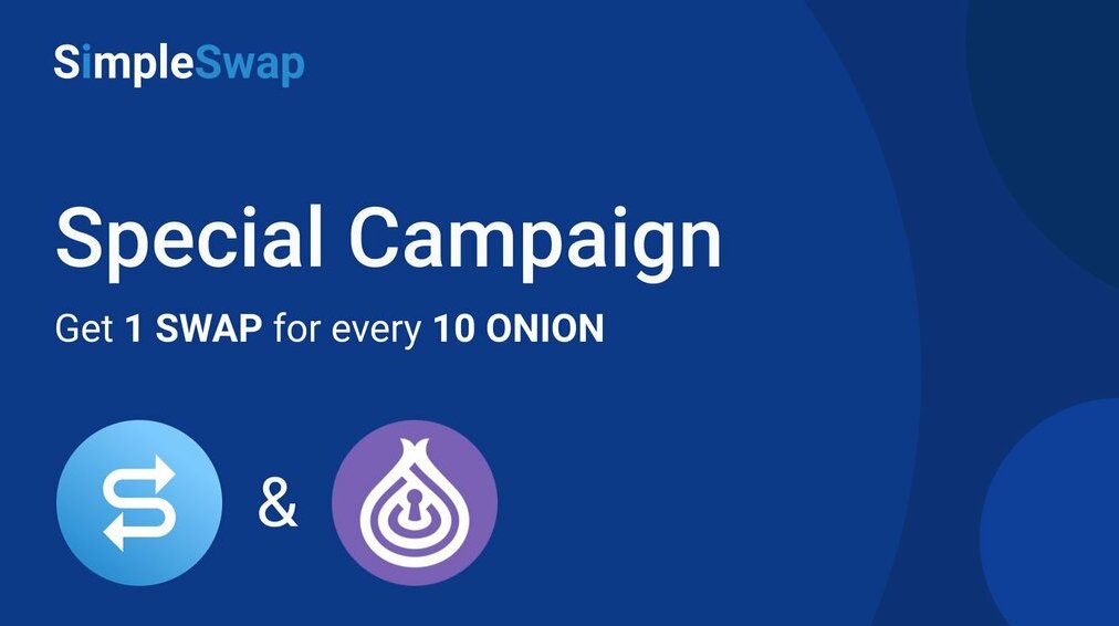 GetDeepOnion's tweet image. DeepOnion &amp;amp; SimpleSwap Special Campaign

This week buying #DeepOnion on @SimpleSwap_io will get you extra #crypto! For every 10 $ONION bought on simpleswap.io you’ll receive 1 #SWAP!

Read more details here: deeponion.org/community/thre…

#cryptonews #bitcoin #deepsend