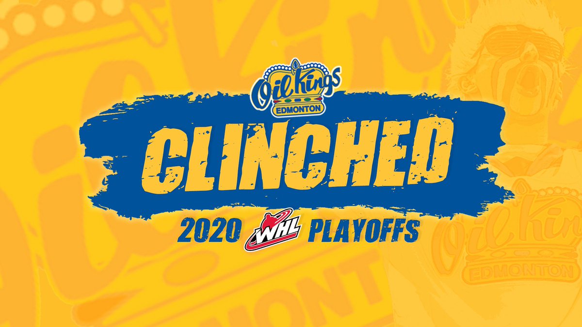 With Regina's loss tonight in Medicine Hat, your #OilKings have officially clinched a berth in the 2020 <a href="/TheWHL/">Western Hockey League</a> Playoffs!!! #allhail
