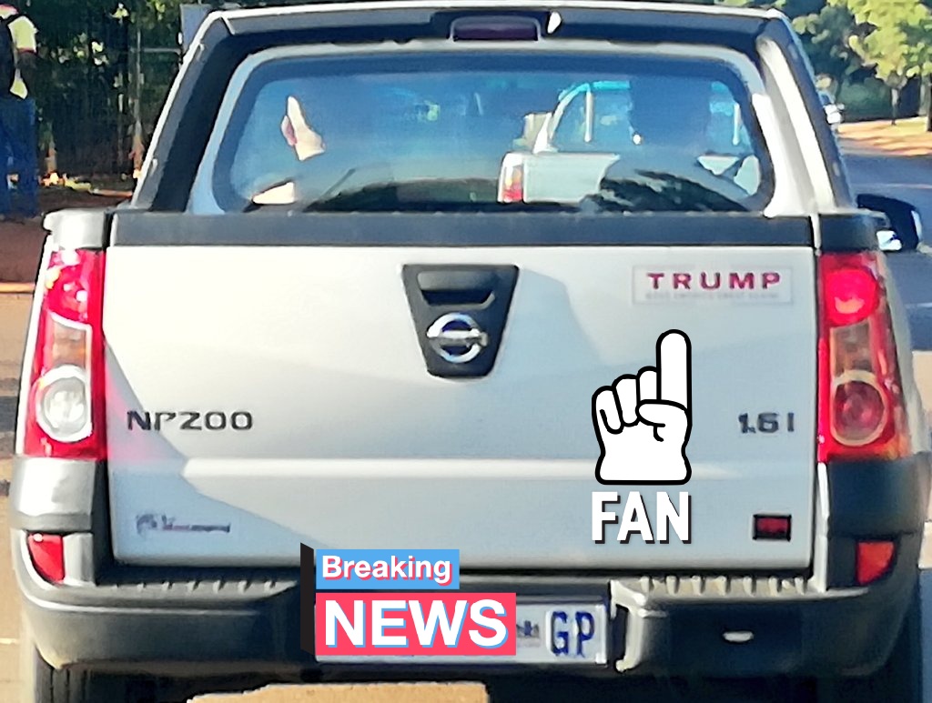 DJERAS's tweet photo. @realDonaldTrump you even have #MAGA fans with Trump stickers in South Africa. https://t.co/l2iDrwSSzu