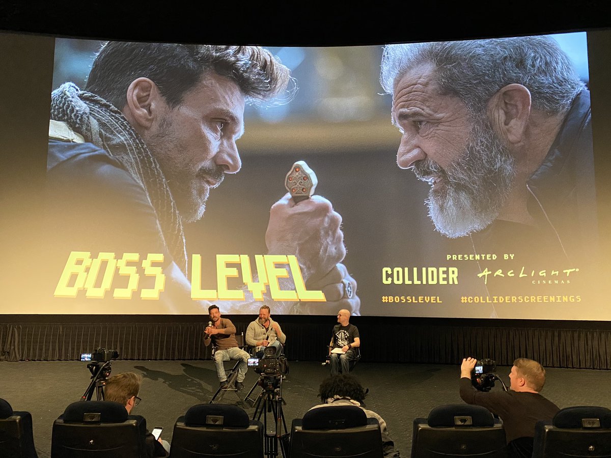 GermainLussier's tweet photo. Boss Level doesn’t have a release date yet but I’ll be writing about it when it does. Thanks to @colliderfrosty and the #colliderscreenings crew for the invite. https://t.co/o671rZAm1t