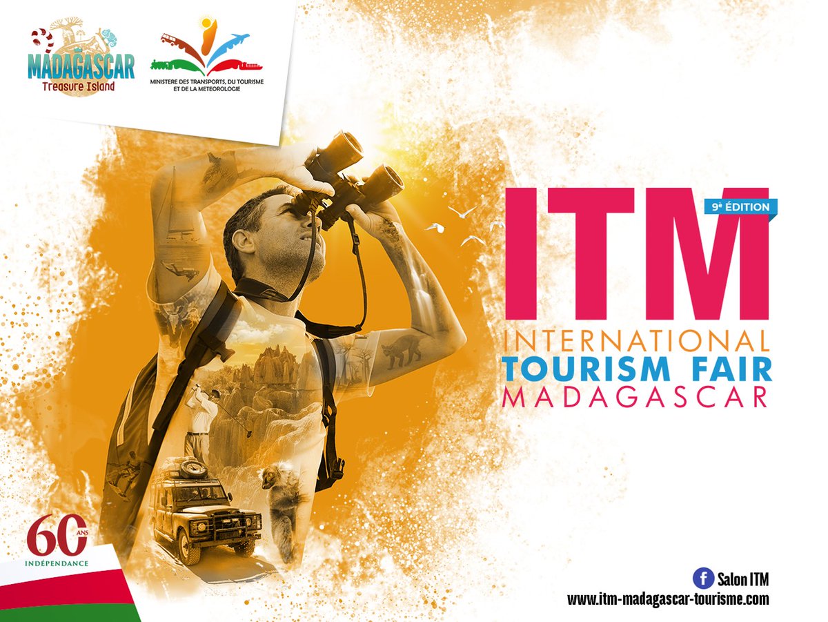 MttmMadagascar's tweet photo. 9ème édition du salon "International Tourism Fair Madagascar" du 18 au 21 juin 2020 au CCI Ivato. 
👉Plus grand salon du tourisme dans l’Océan Indien
👉Présentation de la vitrine du #tourisme à #Madagascar
Marqué par la célébration des 60ans de la République Malagasy.
@itm_salon https://t.co/dVCPTtb4cZ