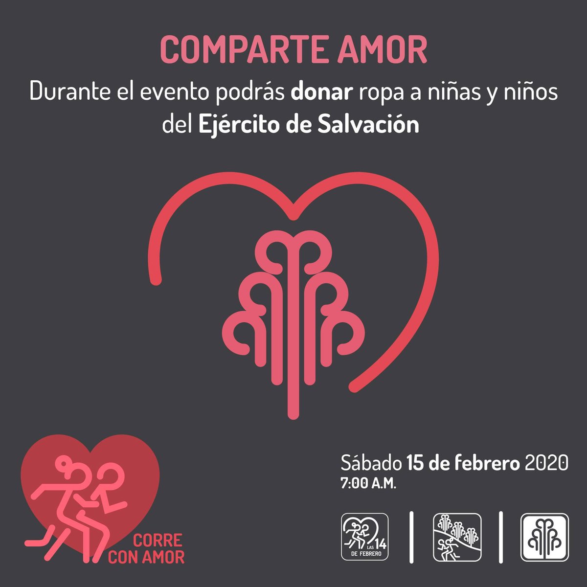 CorredoresBT's tweet photo. Estamos a pocos días de la convivencia de #Las14deFebrero, nos vemos esté 15 de febrero.
Durante el evento podrás donar ropa invernal a los niños y niñas del Ejército de Salvación.
#ComparteAmor #CorreConAmor
#SOYCBT #amocorrer #CorrerConCBT #runnerlife #Runnercomunity https://t.co/wympirGVhg