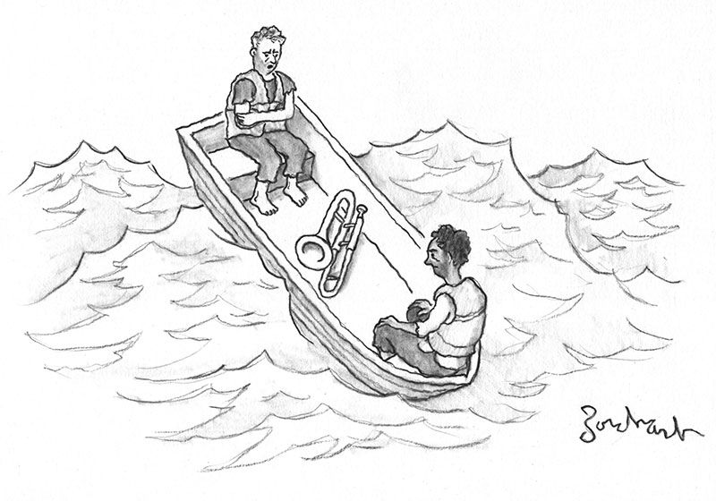 doc_nad's tweet photo. Caption Contest Cartoon by David Borchart
The Cartoon Collections Caption Contest #62 https://t.co/O6K265azWG #DavidBorchart #CartoonCollections #Trombone #Lifeboat #Cartoon #CaptionContest https://t.co/BAmAiRfCkn
