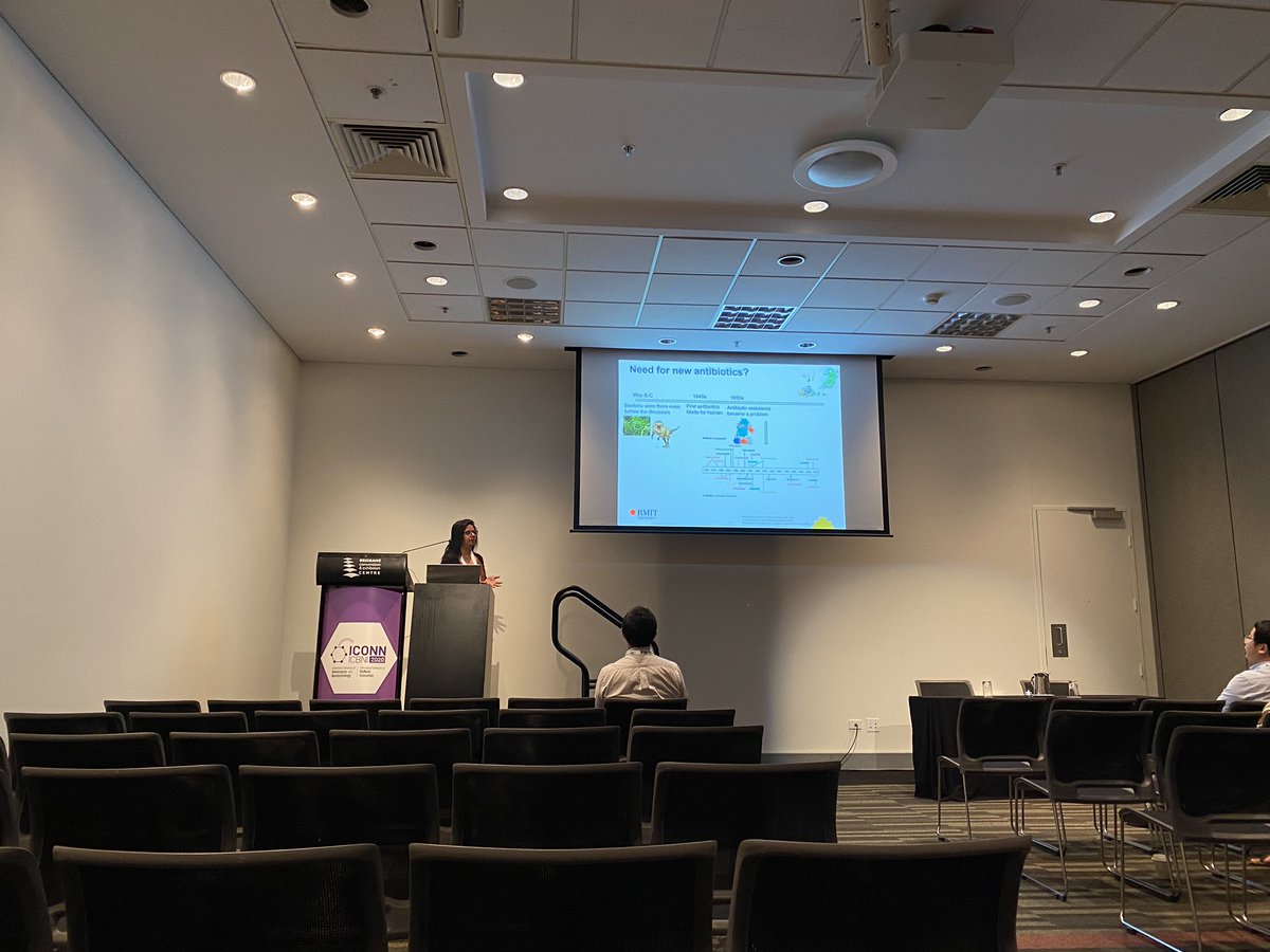 NanoBioLab's tweet photo. @PyriaThomas from @RMIT_NBRL showing how we can use NanoZymes to kill bacteria at #ICONN2020 https://t.co/6gJYeyHZLI