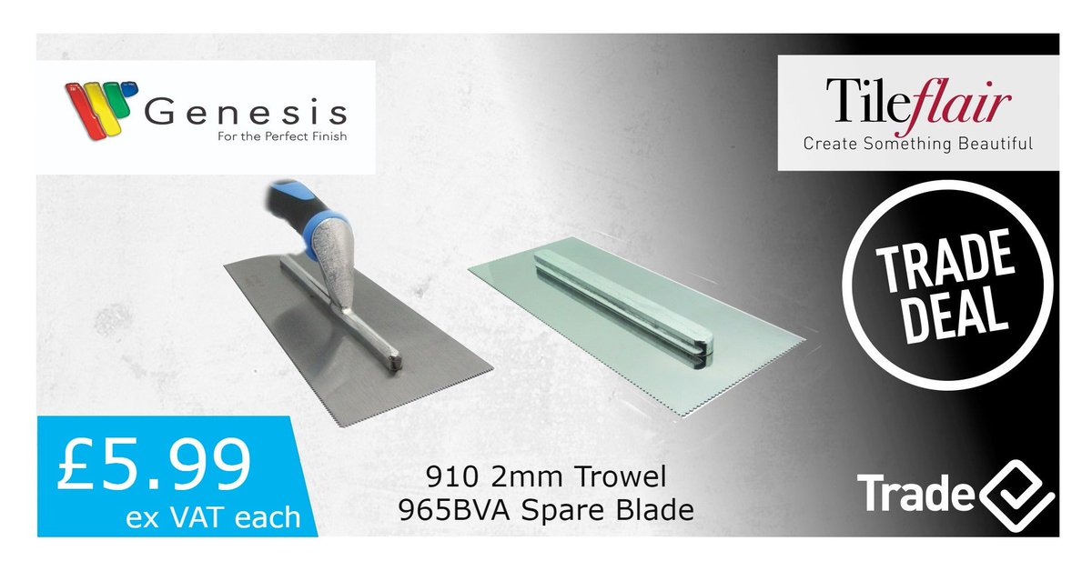 Genesis Trowels 2mm &amp; spare blades only £5.99. Buy them today from your local Tileflair store.