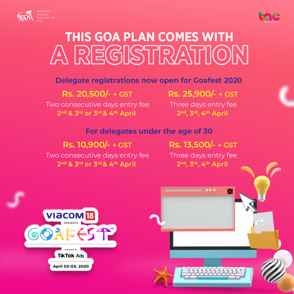 Inspiring speakers, interactive seminars, amazing food and GOA, the reasons are endless! Goafest 2020 delegate registration is live now, visit goafest.com to register.
#Goafest2020 #GoGoafest #Goa #Advertising #Media #Abby #Awards