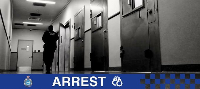 CoolgardiePol's tweet photo. Coolgardie Police have arrested two males on suspicion of possession of a firearm, possession of stolen property and drug paraphernalia. All whilst driving under the influence of Methamphetamine. #fb #Coolgardiecops #datewithamagistrate https://t.co/C27jbc4dLD