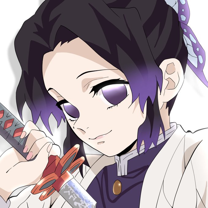 ごまりんご。さんがTwitterに投稿した胡蝶しのぶ(鬼滅の刃)のイラスト。