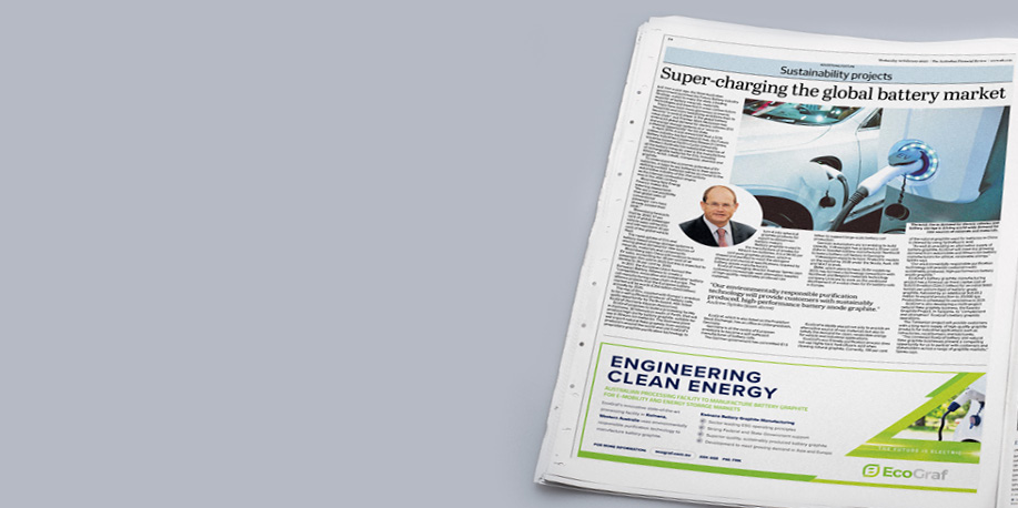 EcoGraf's tweet image. Released News: EGR - EcoGraf features in the Australian Financial Review for Sustainability Projects. Read more here: bit.ly/2HihkMR #engineeringcleanenergy #globalbatterymarket #batterygraphite