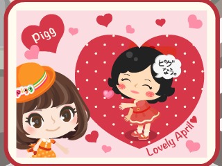 deko_pigg's tweet image. 暇だからピグやってる〜♪バレンタイン広場にいるよ～♪pigg.ameba.jp/core/room/megu… #pigg #pigg_pic