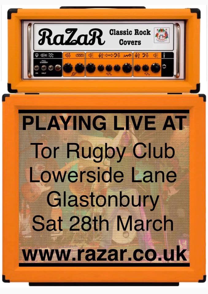 Date for the diary 📔 RaZoR are a band not to be missed!! Make sure you get yourself down to Tor Rugby Club for a rocking night! 🤘🏼#musicnight #supportlocal #torrugby @TOR_RFC