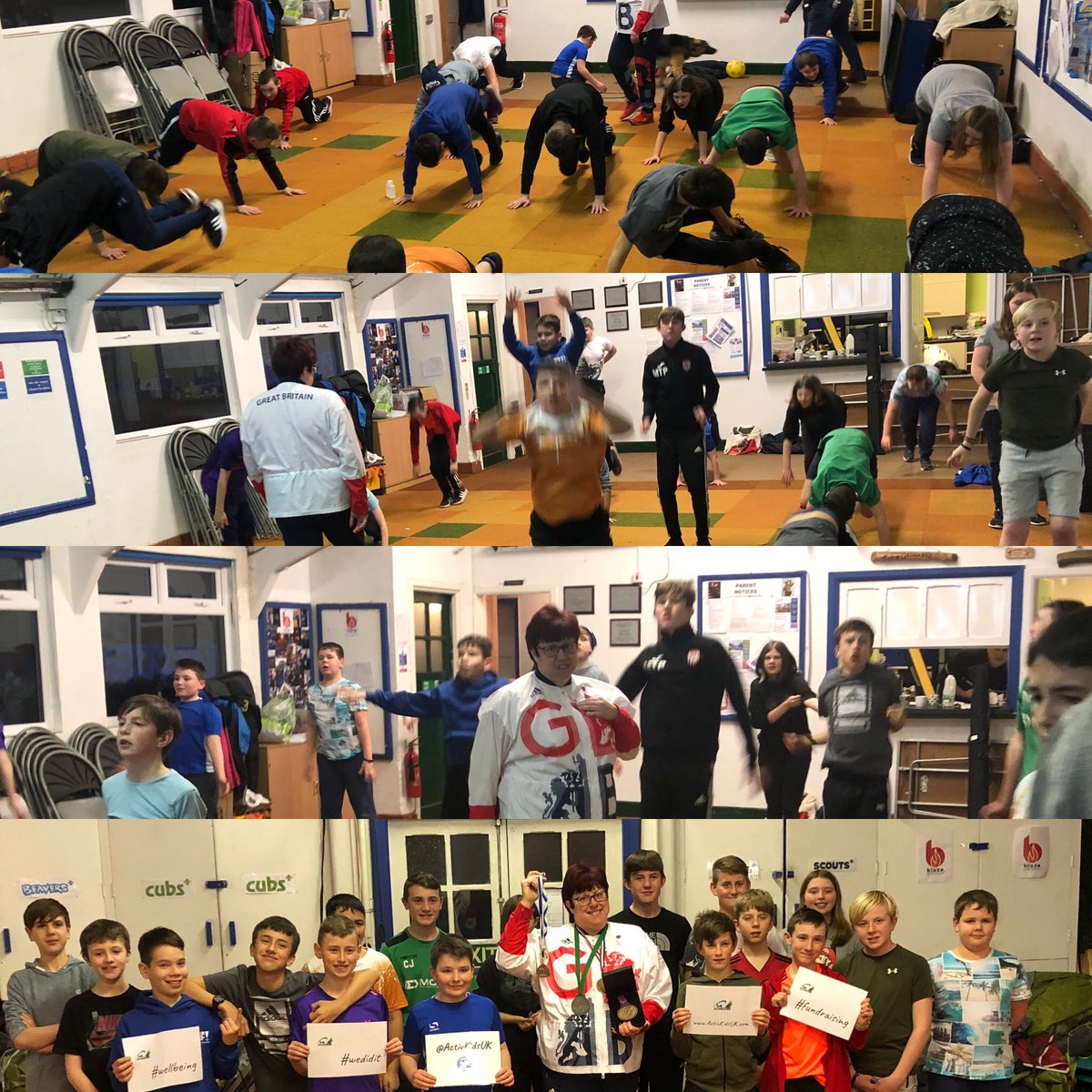 ActivKidsUK's tweet photo. Great evening with the @pyfscouts on Friday. Really pushed the scouts to their limits - ActivKids UK and 5 time Paralympic athlete Beverley Jones kicked off their 6 week fitness challenge for their skills badge. #hardwork #wedidit #fitness #wellbeing #scouts #paralympicathlete https://t.co/flmolH8A6n