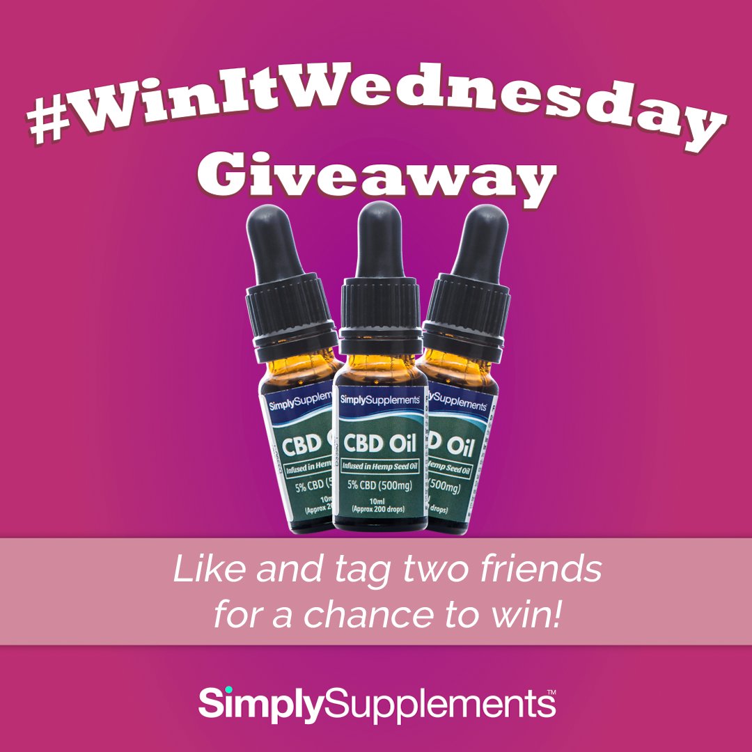 SimplySupps's tweet photo. 🌟 It's #WinItWednesday! 🌟 

🎁 Simply #FOLLOW us and #RETWEET this tweet for a chance to win some CBD Oil! 💊

🍀 Good luck everyone! #giveaway #competition #free #prize #lucky #contest https://t.co/RR8novcPnO