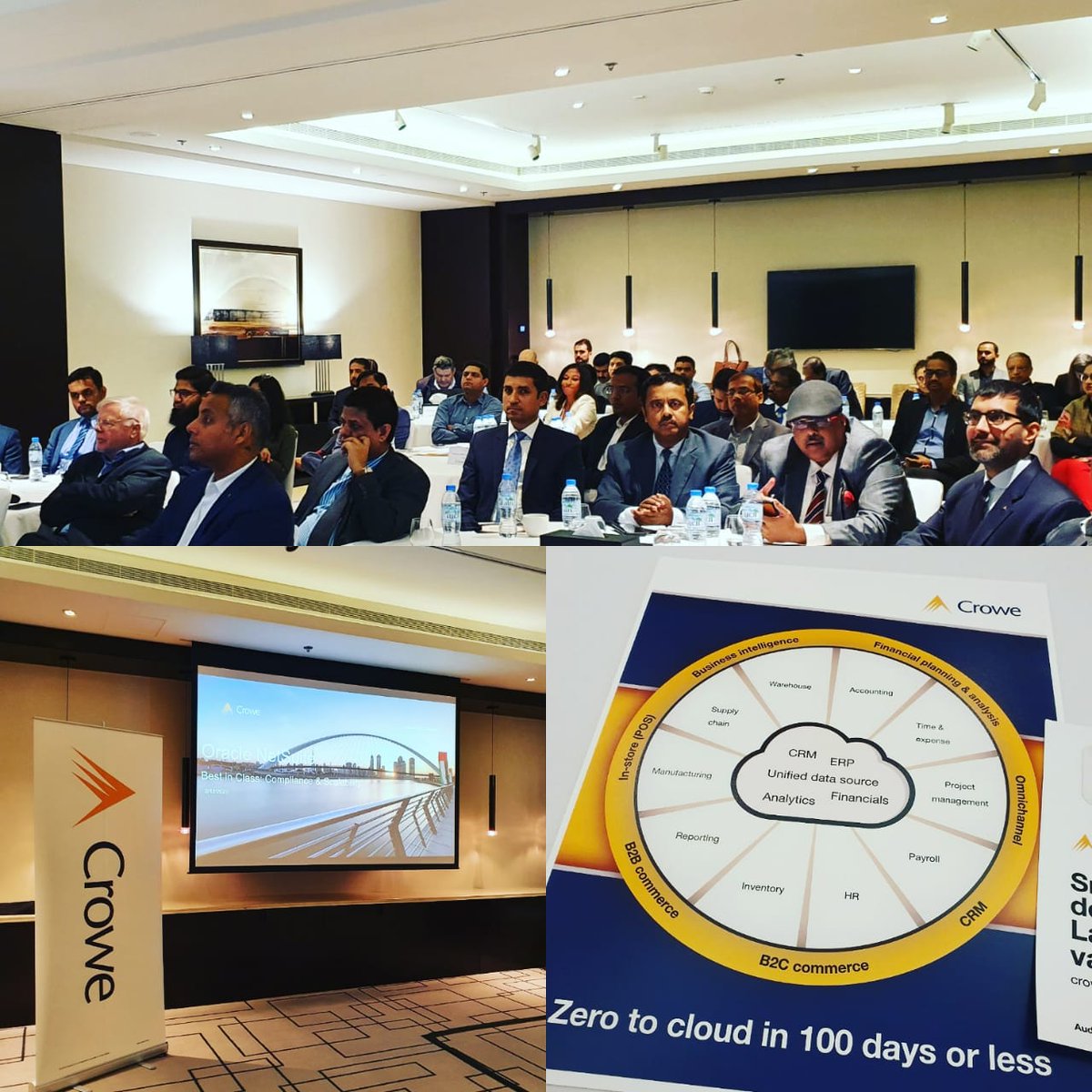 CroweUAE's tweet photo. Great start to today's event in collaboration with @CroweUSA on #IFRS Compliance with Oracle @NetSuite ERP. We shall discuss on the strategies to differentiate the Oracle @NetSuiteEMEA solution through features that support #audit, transparency &amp; #compliance. https://t.co/98odcnSzAw