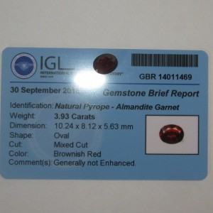 KiosMayaCom's tweet photo. Garnet #MataMerah .. dimensi 10.24mm x 8.12mm x tebal 5.63mm, berat 3.93 carat.
Lengkap hasil cek keaslian IGL ASIA ..
Video: https://t.co/4BqehcPA2H
Notes: Garnet pyrope diatas 3 carat lebih jarang ketersediaannya dari yang dibawah 3 carat. https://t.co/eSYWBmZuTW
