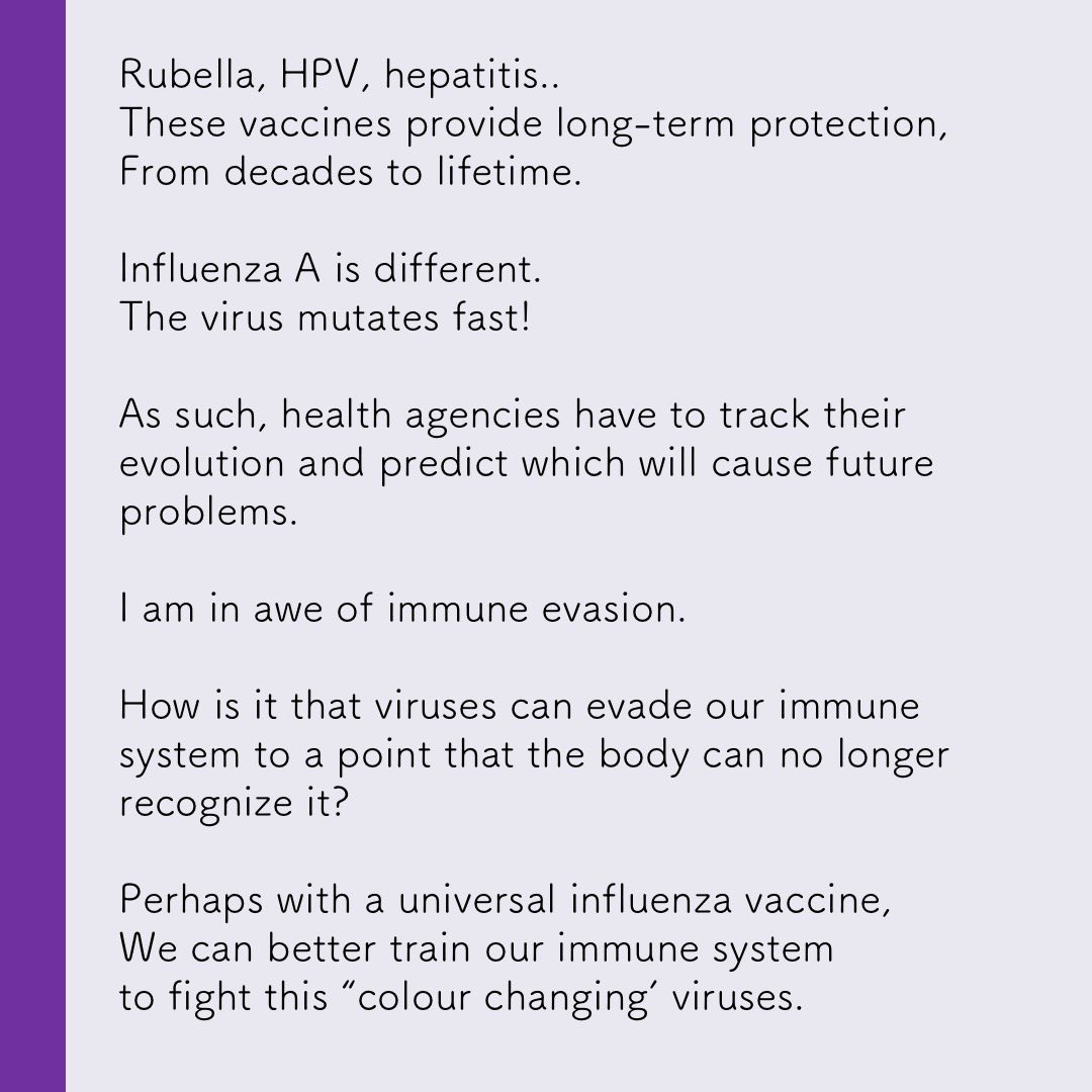 36.  @aixnr from Uni of Rochester NY. Aizan seeks to understand why & how flu (in particular Influenza A) vaccines fail.“Influenza A mutates so fast. Health agencies have to keep track on their evolution & predict which one will cause problem in coming years.”