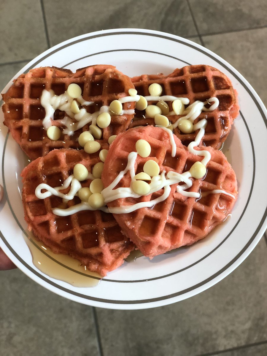 K12 waffle bar inspired by Valentines Day this week. Check out these adorable heart shaped waffles. Thanks <a href="/amazon/">Amazon</a> 💘