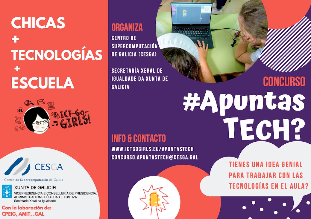 ISE_URJC's tweet photo. Desde @ICTGoGirls traen el concurso #ApuntasTech que consiste en crear propuestas innovadoras con el uso de las #TIC para despertar el entusiasmo y la vocación tecnológica en niñas de entre 10 y 15 años.
Tenéis más info aquí: 🌐https://t.co/iRA59cfShO🌐 https://t.co/jukwHjhHAi